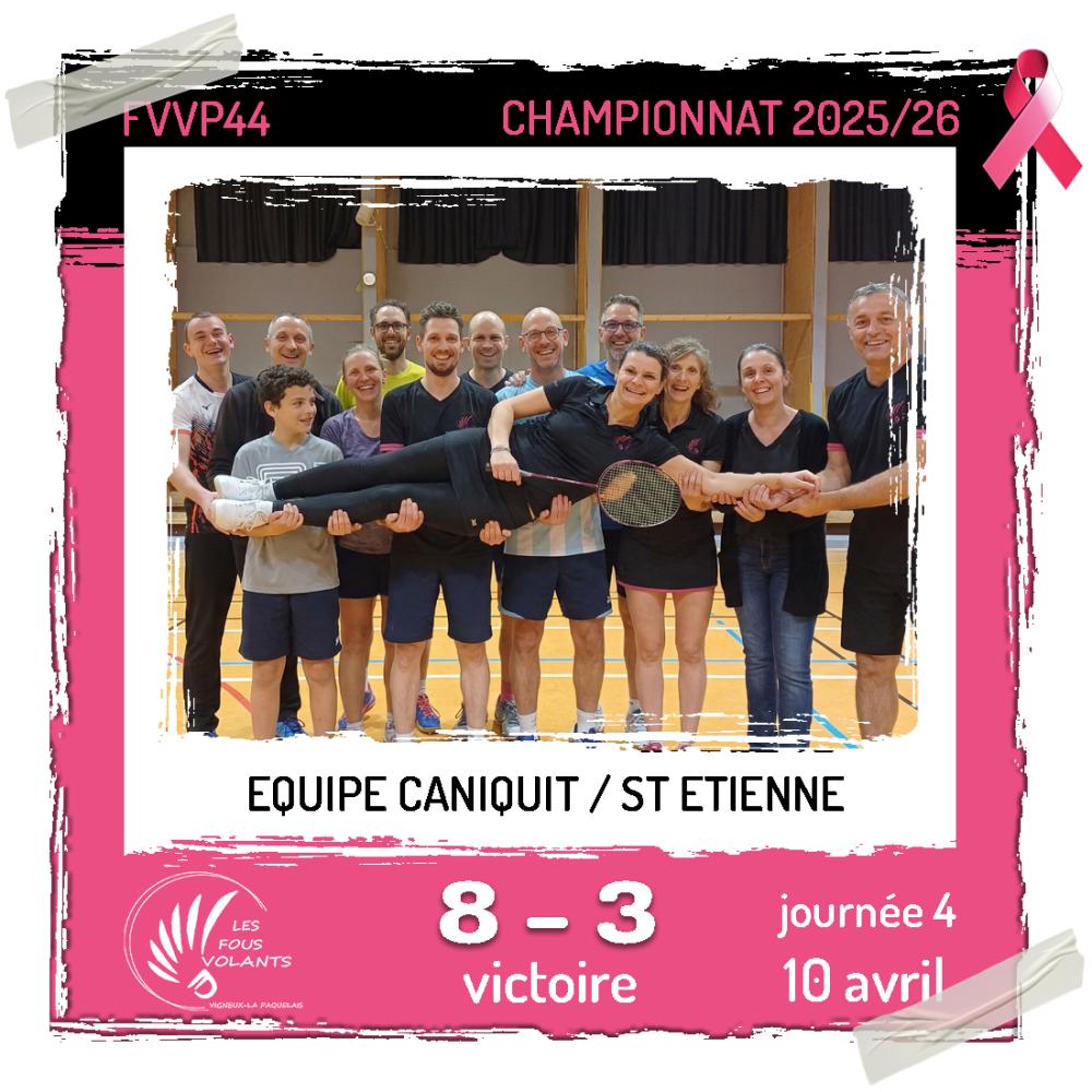 Rencontre J4 de la CANIQUIT : Vigneux contre St Etienne (victoire)